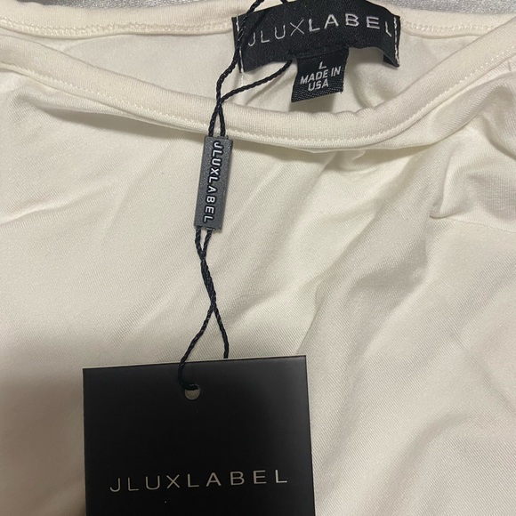 JLUXLABEL Ruthi Ivory one shoulder Bodysuit BNWT Size L - Picture 3 of 4